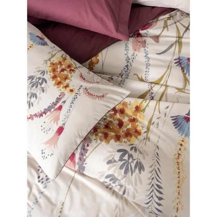 Juego de cama - 1 funda nórdica 220x240 cm + 2 fundas de almohada 60x60 cm - 100% algodón - Rojo 1 Juego de cama - 1 funda nórdica 220x240 cm + 2 fundas de almohada 60x60 cm - 100% algodón - Rojo 1