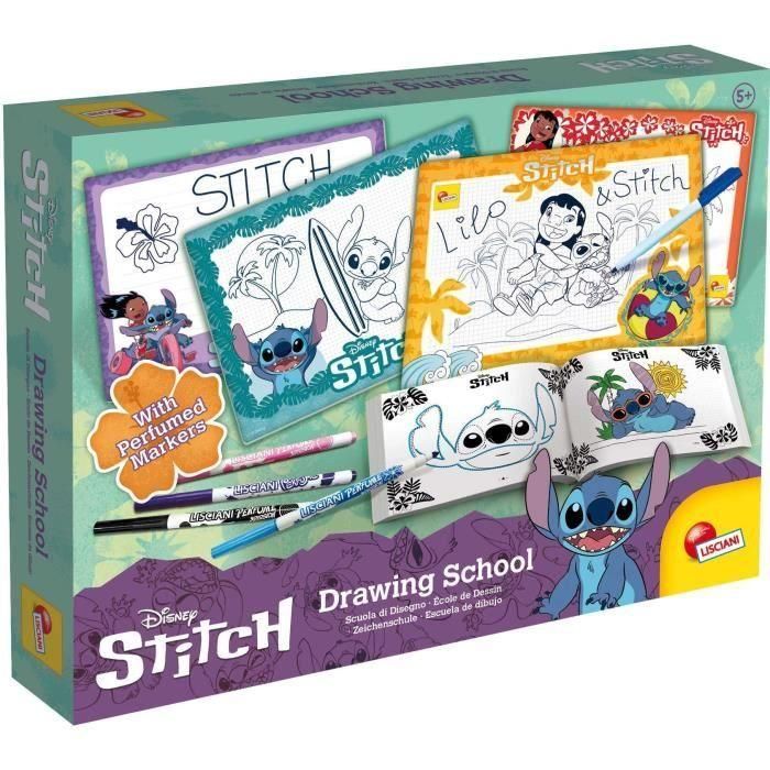 Kit de dibujo - LISCIANIGIOCHI - STITCH - Marcadores perfumados - Lápices de colores, pegatinas Kit de dibujo - LISCIANIGIOCHI - STITCH - Marcadores perfumados - Lápices de colores, pegatinas
