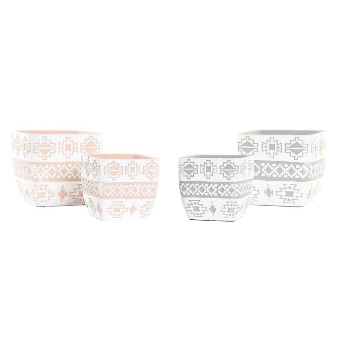 Macetero Tropical DKD Home Decor Gris Beige 14 x 13 x 14 cm Set de 2 (2 Unidades) 1 Macetero Tropical DKD Home Decor Gris Beige 14 x 13 x 14 cm Set de 2 (2 Unidades) 1