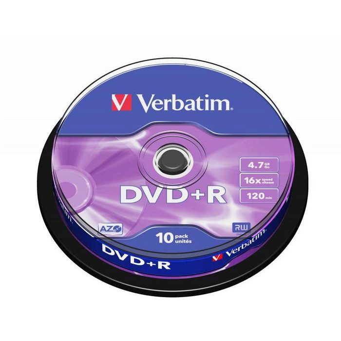 Verbatim DVD+R Matt Silver - Pack de 10 Discos Grabables de Calidad Superior para Datos, Fotos y Vídeos Verbatim DVD+R Matt Silver - Pack de 10 Discos Grabables de Calidad Superior para Datos, Fotos y Vídeos