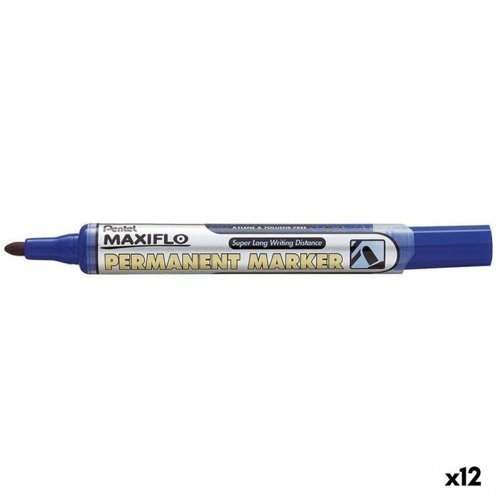 Rotulador permanente Pentel Maxiflo NLF50 Azul 12 Piezas (12 Unidades)