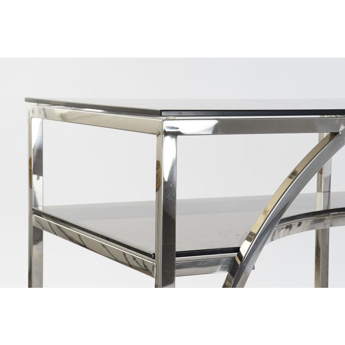 DKD Home Decor Consola Plateada Acero y Cristal 50 x 75 x 120 cm Desmontable 2