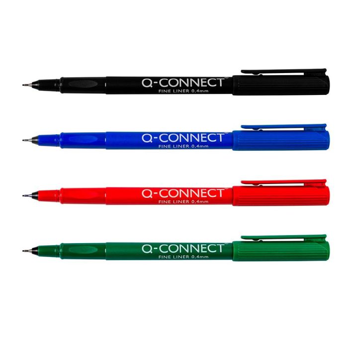 Rotulador Q-Connect Punta De Fibra Fine Liner Negro 0.4 mm 10 unidades 2