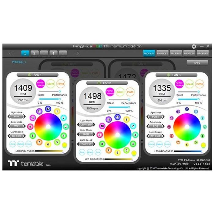 Thermaltake CL-F056-PL14SW-A Ventilador Riing Plus 14 LED RGB, 140mm, para Radiador, Negro, Premium, Pack de 3 9