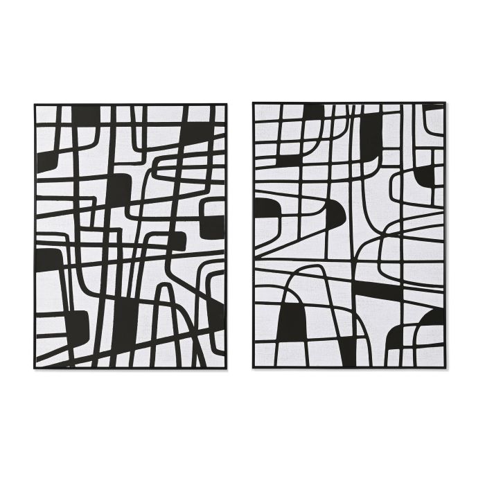 Cuadro Home ESPRIT Blanco Negro Moderno 103 x 4,5 x 143 cm (2 Unidades) Cuadro Home ESPRIT Blanco Negro Moderno 103 x 4,5 x 143 cm (2 Unidades)