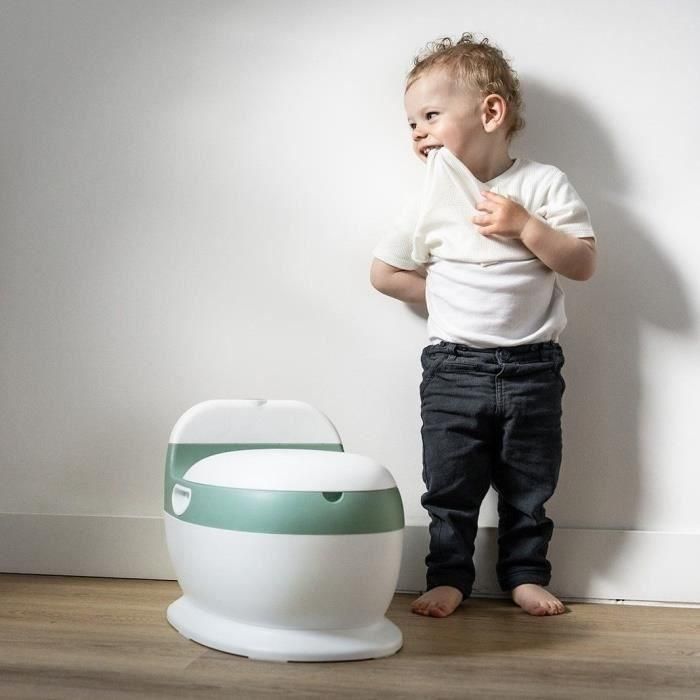 Mini inodoro - THERMOBABY - Sage Green - Cómodo con sonido de descarga 4