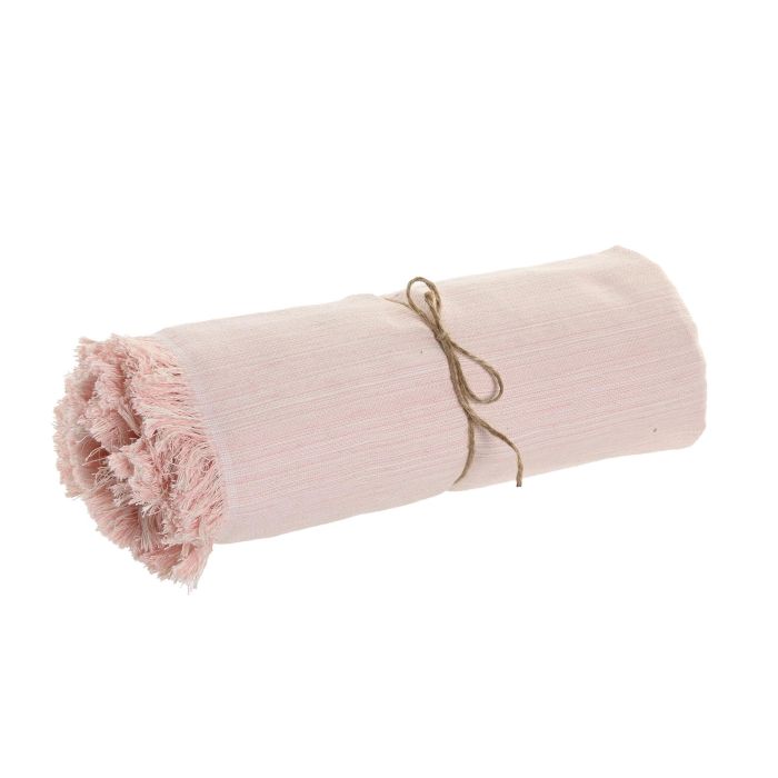 Plaid Basicos DKD Home Decor Rosa Blanco 260 x 0.1 x 230 cm (2 Unidades) 1 Plaid Basicos DKD Home Decor Rosa Blanco 260 x 0.1 x 230 cm (2 Unidades) 1