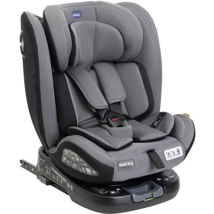 Silla de coche - CHICCO - UNICO EVO - Grupo 0/1/2/3 - I-Size - Reclinable - Reductor - Gris Negro Silla de coche - CHICCO - UNICO EVO - Grupo 0/1/2/3 - I-Size - Reclinable - Reductor - Gris Negro