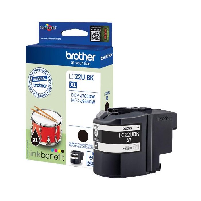 Brother LC22UBK Tinta Negra XL Alto Rendimiento Pigmento 2400 Páginas Original Pack Individual para DCP-J785DW MFC-J985DW 0 Brother LC22UBK Tinta Negra XL Alto Rendimiento Pigmento 2400 Páginas Original Pack Individual para DCP-J785DW MFC-J985DW 0