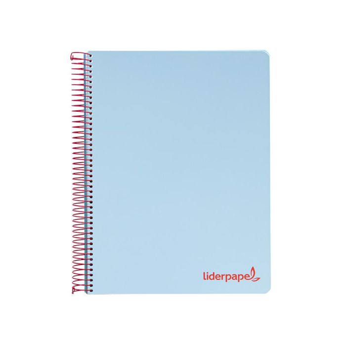 Cuaderno Espiral Liderpapel A5 Micro Wonder Tapa Plastico 120H 90 gr Cuadro 5 mm 5 Bandas 6 Taladros Color Celeste 5