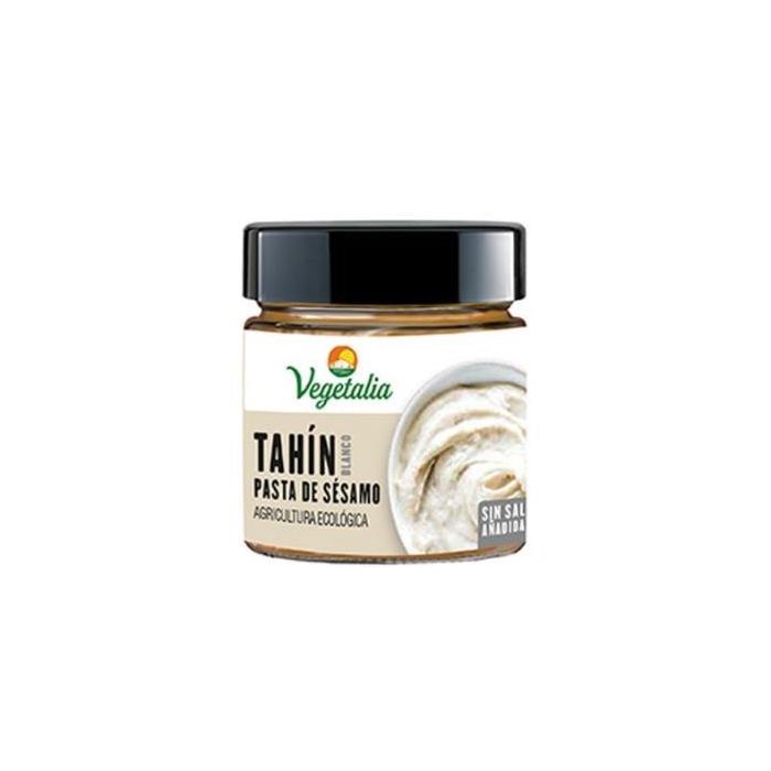 Vegetalia Tahin Blanco Crudo 180g Bio Sin Sal Añadida, Pasta de Sésamo para Untar