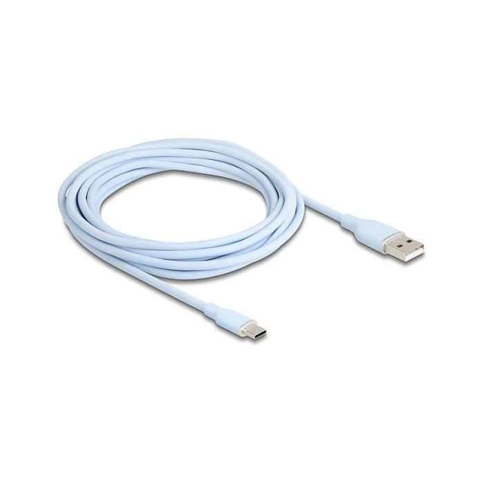 Delock 81224 - Cable USB 2.0 Tipo A Macho a Tipo C Macho, 4 Metros, Azul, 3A, Transferencia hasta 0.48 Gbit/s 0 Delock 81224 - Cable USB 2.0 Tipo A Macho a Tipo C Macho, 4 Metros, Azul, 3A, Transferencia hasta 0.48 Gbit/s 0