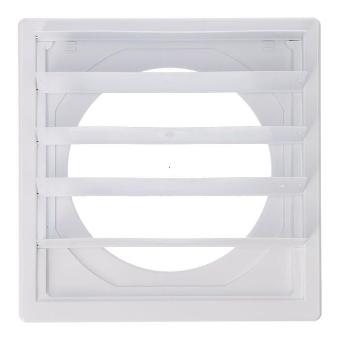 Edm Rejilla Ventilación Cuadrada Empotrable Lamas Móviles 170x170mm ø120mm ABS Blanca 1