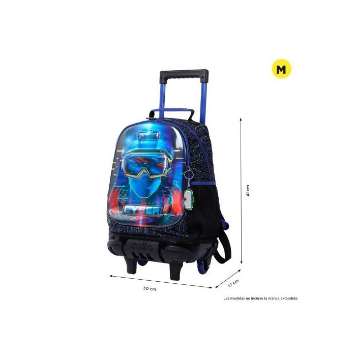 Totto Mochila Morral Rue Bumper Mettaverse M con Ruedas MJ03MTV005-2320-5CEM - Compartimiento Principal, Bolsillos Laterales y Organizadores Internos 2