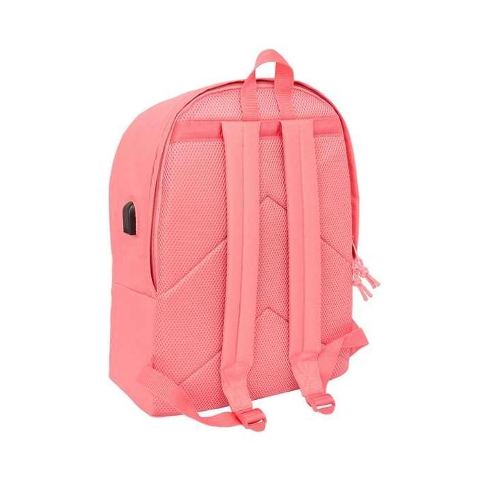 Safta Mochila Doble para Portátil 15.6" + USB F.C.Barcelona Chica Coral 31x44x18 cm 1