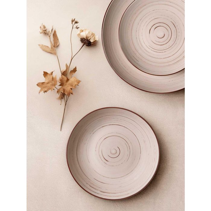 Set Vajilla 12 Pcs Espiral Tierra Vessia 28X29CM (2 Unidades) 2 Set Vajilla 12 Pcs Espiral Tierra Vessia 28X29CM (2 Unidades) 2