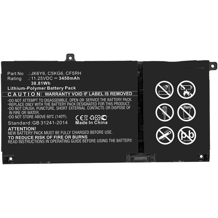 CoreParts Laptop Battery for Dell 38.81Wh Li-Polymer 11.25V 3450mAh for Dell Inspiron 13 5301, Inspiron 14 5406 2-in-1, Latitude 15 3510 CoreParts Laptop Battery for Dell 38.81Wh Li-Polymer 11.25V 3450mAh for Dell Inspiron 13 5301, Inspiron 14 5406 2-in-1, Latitude 15 3510