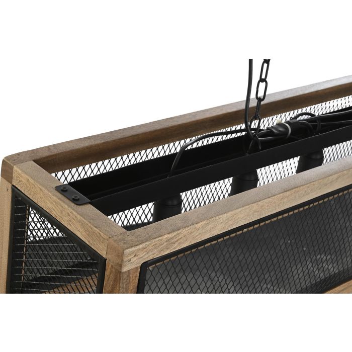 DKD Home Decor Lámpara Techo Loft Marrón Negro Mango Hierro E27 25 x 25 x 100 cm 4