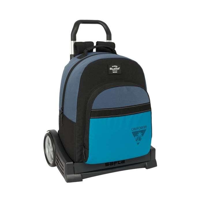 Mochila Escolar con Ruedas BlackFit8 California Azul Negro 32 x 42 x 15 cm 0 Mochila Escolar con Ruedas BlackFit8 California Azul Negro 32 x 42 x 15 cm 0