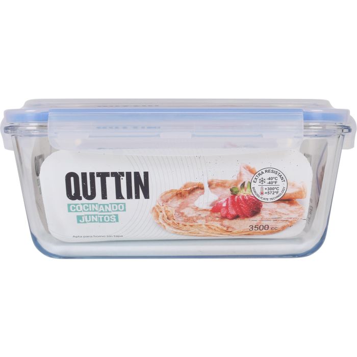 Quttin Fiambrera Rectangular 26x22 cm 3.5L (3 Unidades) 1