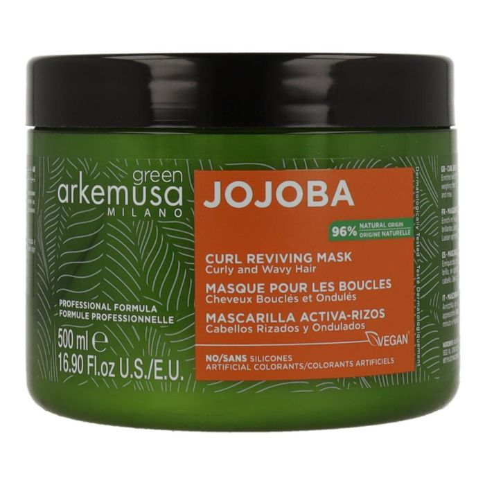 Arkemusa Mascarilla Intensiva Activa-Rizos para Cabello Rizado, Nutre y Define sin Rigidez con Jojoba y Sésamo, 500ml