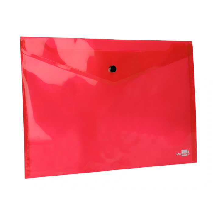 Liderpapel 34040 Carpeta Dossier con Broche, Polipropileno, Rojo Transparente, DIN A4, Capacidad 50 Hojas 2