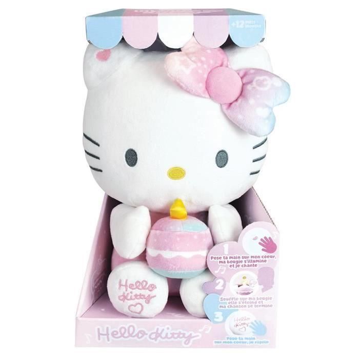 Peluche Interactivo Cumpleaños Hello Kitty +/- 26 cm - JEMINI - Música, vela y risas interactivas.