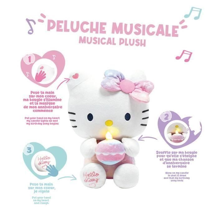 Peluche Interactivo Cumpleaños Hello Kitty +/- 26 cm - JEMINI - Música, vela y risas interactivas. 3