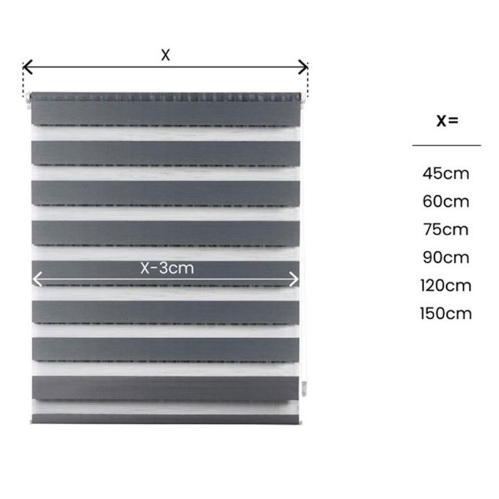 Cintacor - Stor Planet Estor Enrollable Clip&Fix Noche&Día Plata 120x180cm 6