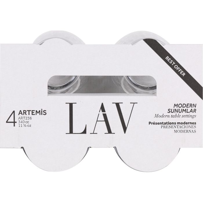 Set de 4 Vasos Artem 340 cc - Lav (12 Cajas) 4 Set de 4 Vasos Artem 340 cc - Lav (12 Cajas) 4