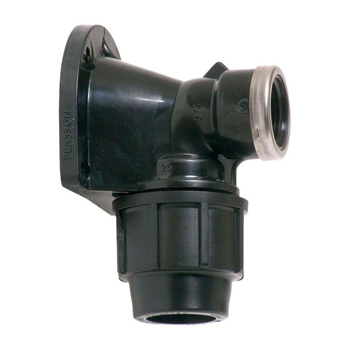 Codo mixto 90° rosca hembra, mural 25 mm x ¾ pulg