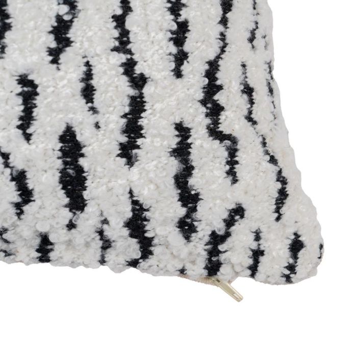 Cojín Blanco y Negro Algodón / Poliéster 40 X 60 cm