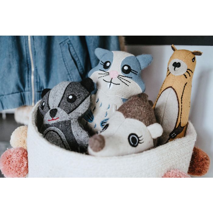 Hunter Juguete Peluche Fyn Marmota de 20 cm para Perros con Chirriador, fabricado con Poliéster y Lana Reciclada, Suave y Lavable