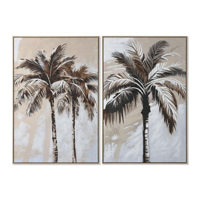 Cuadro Home ESPRIT Marrón Beige Dorado Poliestireno Lienzo Palmeras Tropical (2 Unidades) 0 Cuadro Home ESPRIT Marrón Beige Dorado Poliestireno Lienzo Palmeras Tropical (2 Unidades) 0