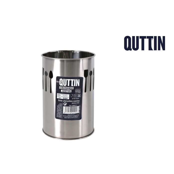 Bote de utensilios de acero inoxidable Quttin 10x15 cm (12 Unidades) Bote de utensilios de acero inoxidable Quttin 10x15 cm (12 Unidades)