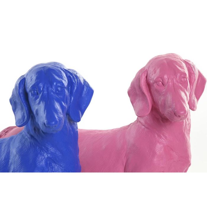 DKD Home Decor Figura Decorativa Perro Estilo Moderno de Resina Colores Rosa y Azul (Set de 2 Unidades) 16.5 x 25 x 37 cm 2