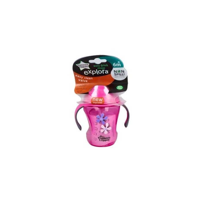Tommee Tippee Taza Easy Drink con Pajita y Asas +6 Meses 230 ml Rosa