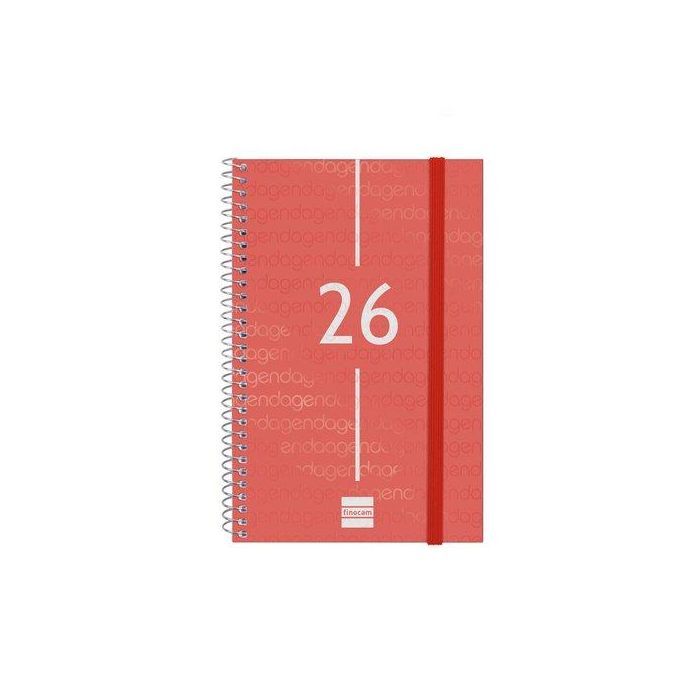 Agenda Anual (2026) Catalan Finocam Espiral Year Espiral Tapa Pp Con Goma E5 117X181 S/V Apais. Vermell