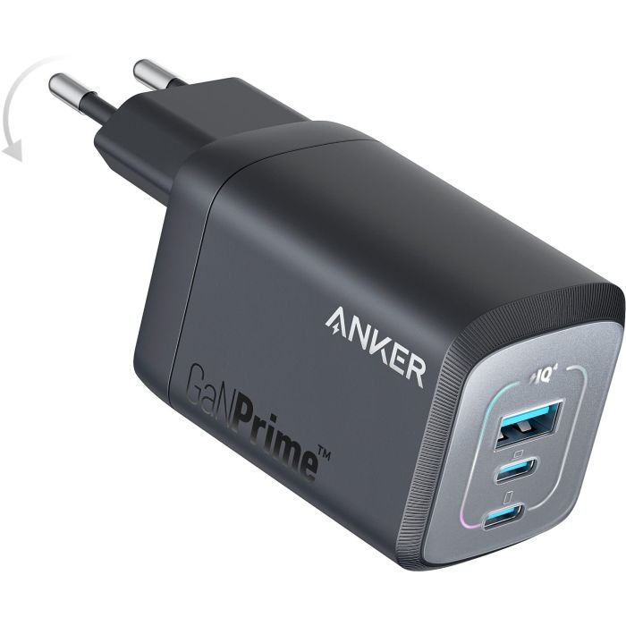 Anker 735 Prime Charger 67W 1 x USB-A 2 x USB-C en negro