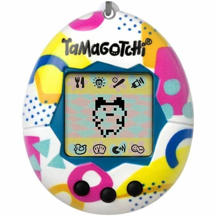 Tamagotchi - BANDAI - Tamagotchi original - Estilo Memphis - mascota electrónica virtual con pantalla a color, 3 botones y juegos 3