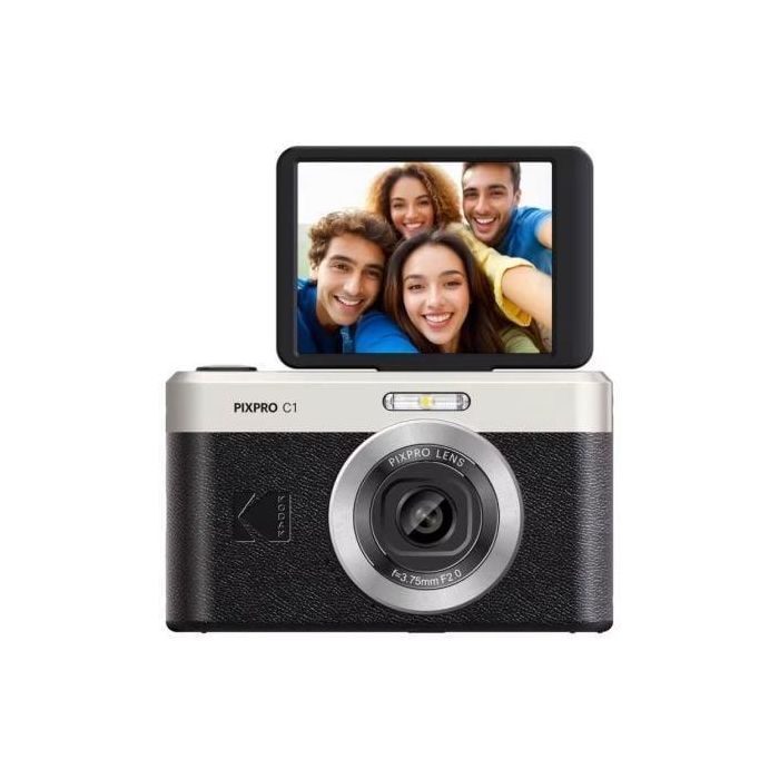 Kodak PIXPRO C1 BK Cámara Digital Compacta 13MP, Zoom Digital 4x, Pantalla Táctil 2.8" Inclinable, Vídeo Full HD 1080p, Negra Kodak PIXPRO C1 BK Cámara Digital Compacta 13MP, Zoom Digital 4x, Pantalla Táctil 2.8" Inclinable, Vídeo Full HD 1080p, Negra