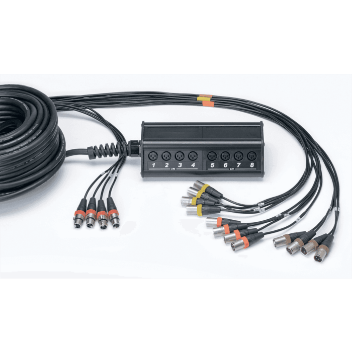 Caja De Escenario Xlr De 12 Entradas Y 4 Salidas, Cable De 30 M 1 Caja De Escenario Xlr De 12 Entradas Y 4 Salidas, Cable De 30 M 1