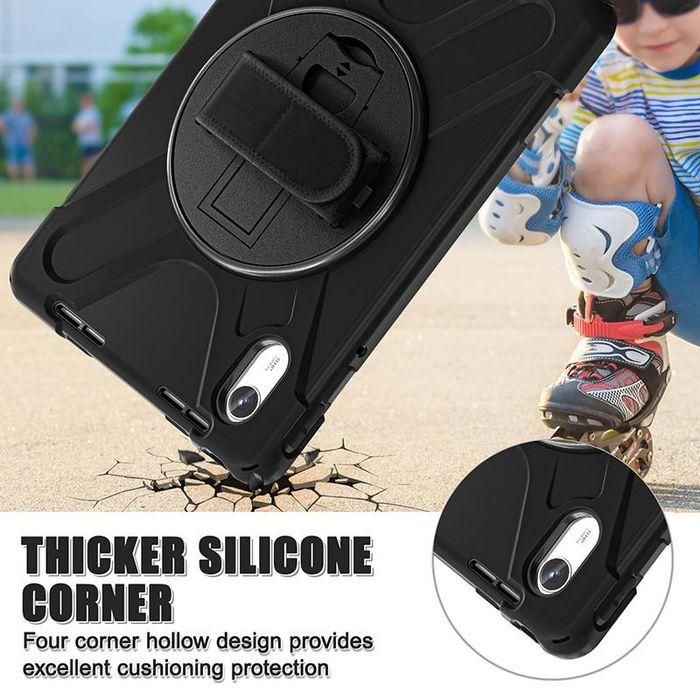 eSTUFF Funda AUSTIN Defender para Lenovo TAB M11 2024 / K11 2024 Negra, Antigolpes con Soporte Giratorio y Correa 1