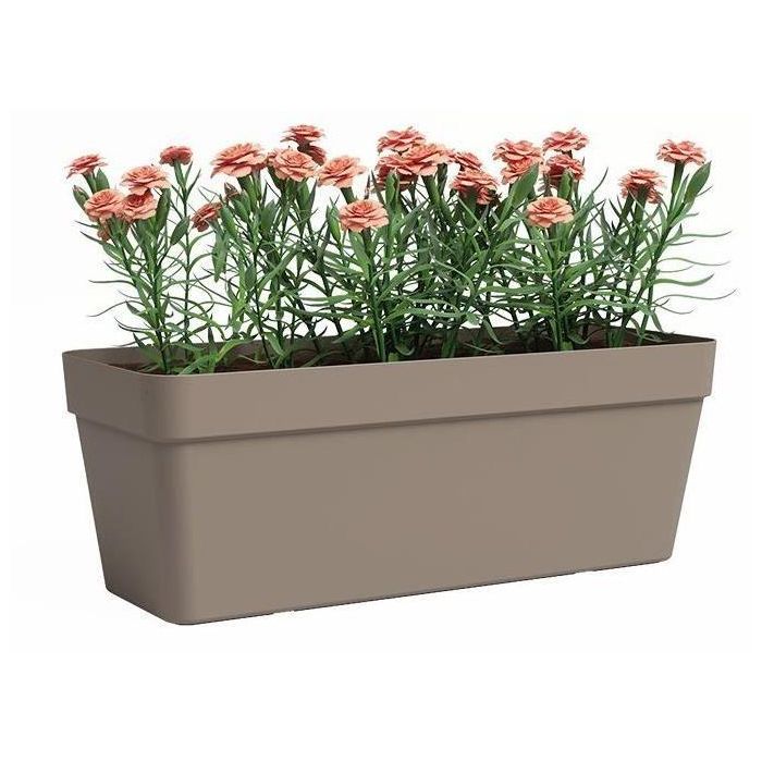 Jardinera - Plástico - Gris Topo - Rectangular - L49.9 x D20 x H18.1cm - ARTEVASI 1