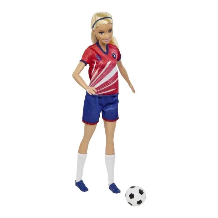 Barbie Muñeca Futbolista Camiseta Roja HCN17 Mattel +3 Años 2