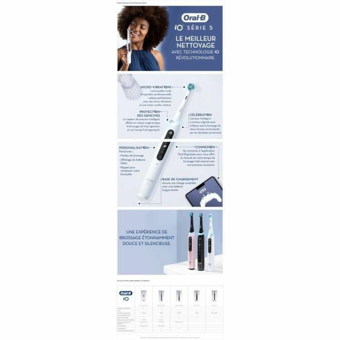 Cepillos de dientes - ORAL-B - iO5n Quite - Blanco + Estuche de viaje - Eléctrico 4 Cepillos de dientes - ORAL-B - iO5n Quite - Blanco + Estuche de viaje - Eléctrico 4