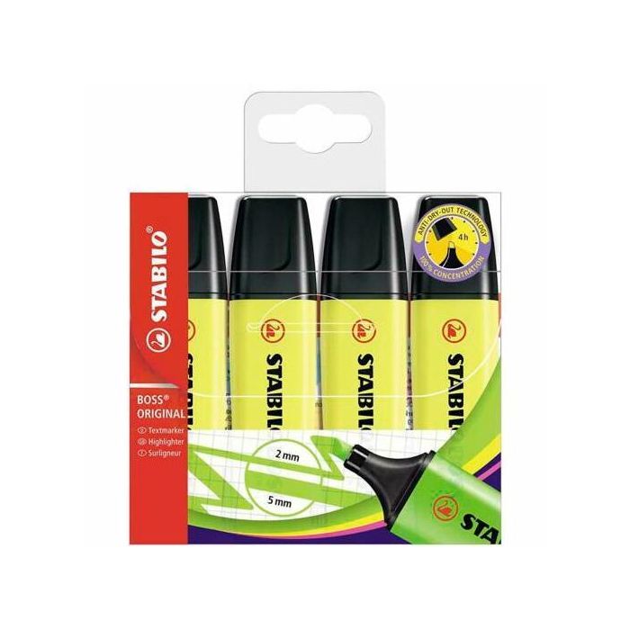 Stabilo Marcador Fluorescente Boss Original Amarillo Blíster 4 Ud Stabilo Marcador Fluorescente Boss Original Amarillo Blíster 4 Ud