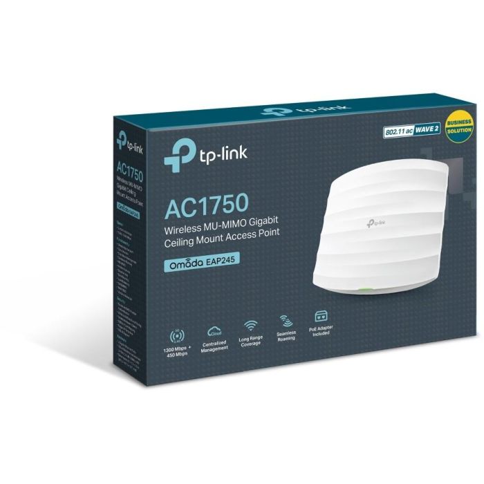 Omada EAP245 Punto de Acceso Wi-Fi AC1750 Doble Banda MU-MIMO PoE Gigabit para Gestión Centralizada Cloud 4