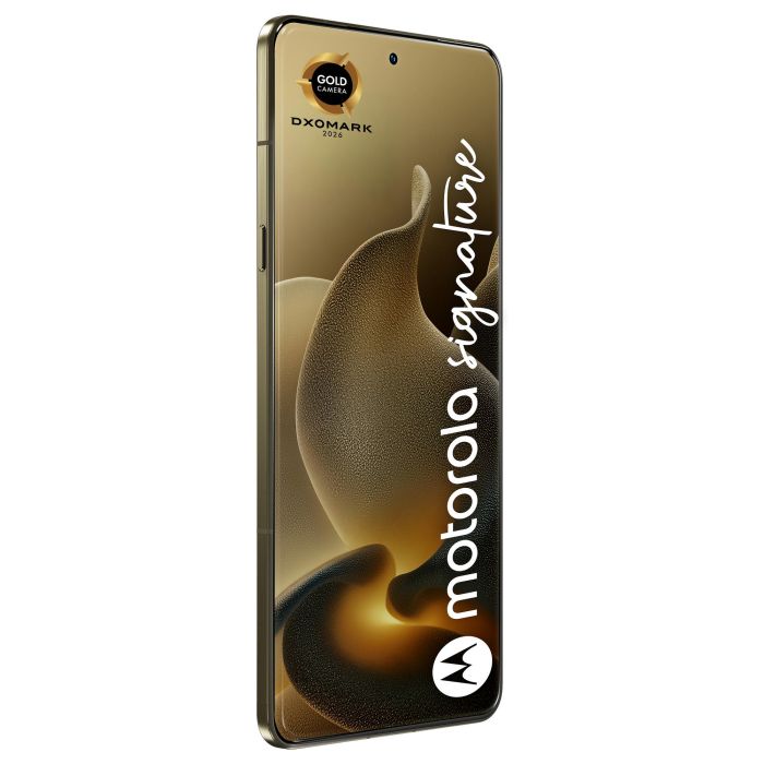Motorola Signature 5G Smartphone 6.78" Extreme AMOLED 165Hz, Snapdragon 8 Gen 5, 16GB RAM 512GB, Triple Cámara 50MP, Android 16.0, 5200mAh, Color Oro Martini Olive