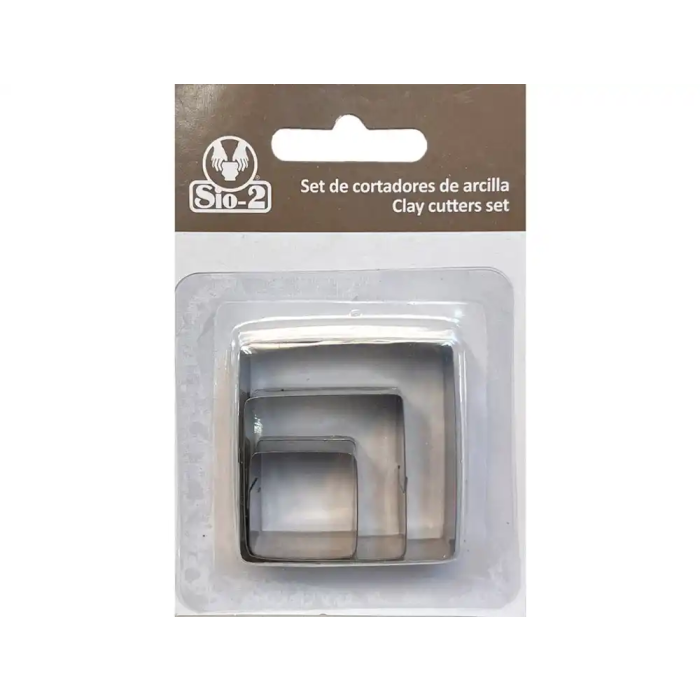 SIO-2 Set de 3 Cortadores Metálicos Cuadrados para Cerámica, Arcilla y Modelado - Herramientas de Cerámica, Utensilios para Manualidades, 220 mm SIO-2 Set de 3 Cortadores Metálicos Cuadrados para Cerámica, Arcilla y Modelado - Herramientas de Cerámica, Utensilios para Manualidades, 220 mm